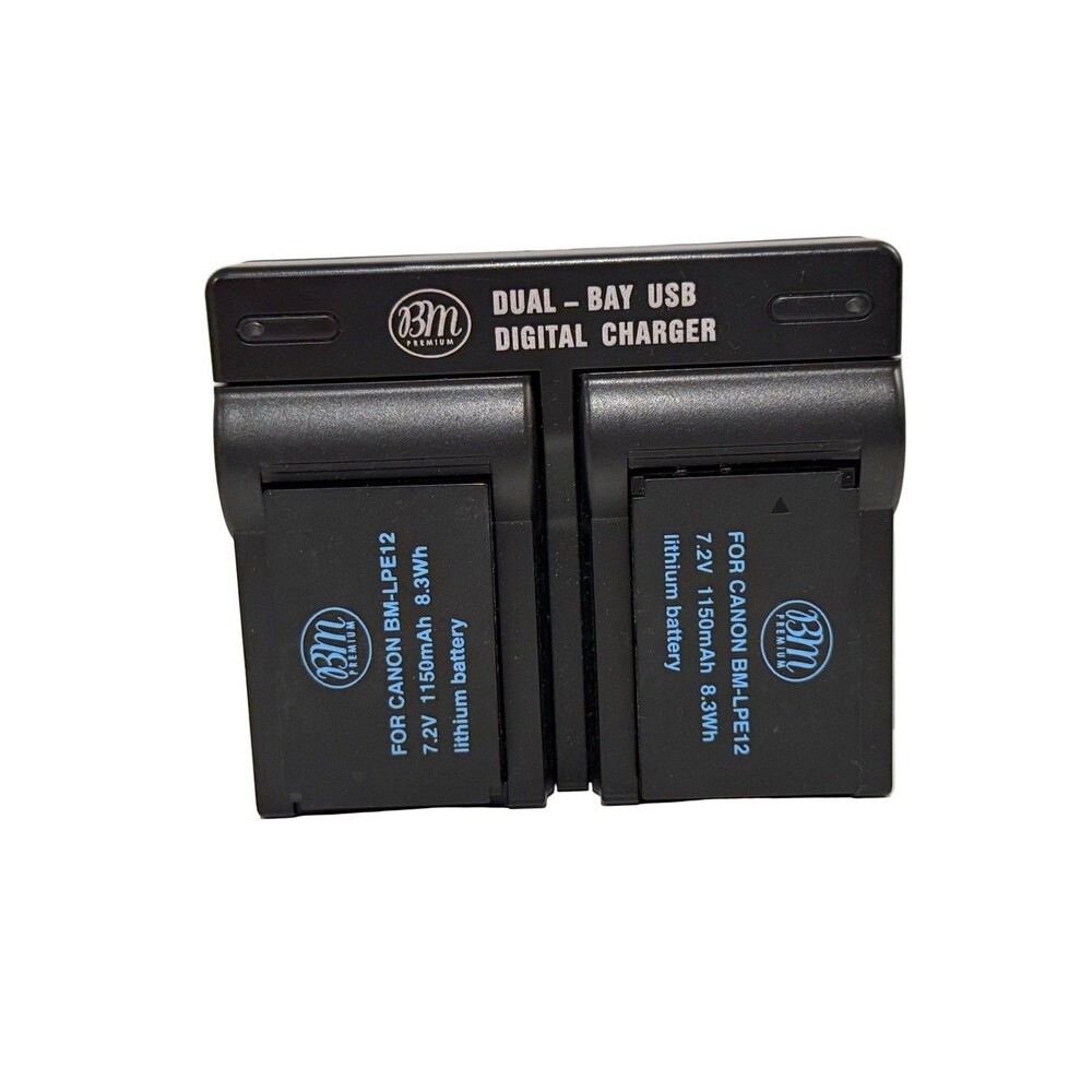 BM Premium Dual Bay USB Digital Charger BM-2B8 Canon LP-E12 Battery Charger